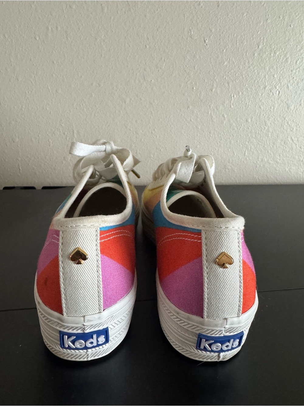 Keds x Kate Spades Platform Rainbow Stripe Canvas Sneaker - White/Multi - Picture 2 of 7